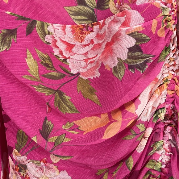 REVOLVE Sau Lee Fredia Freida Dress 14 Fuchsia Floral Maxi Low Strappy Back - Picture 7 of 16